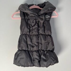 Calvin Klein Jeans Black Puffer Vest with Bow & Collar 12M Girls